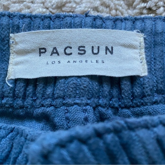 Straight leg blue corduroy pants (mom fit) - Picture 2 of 5